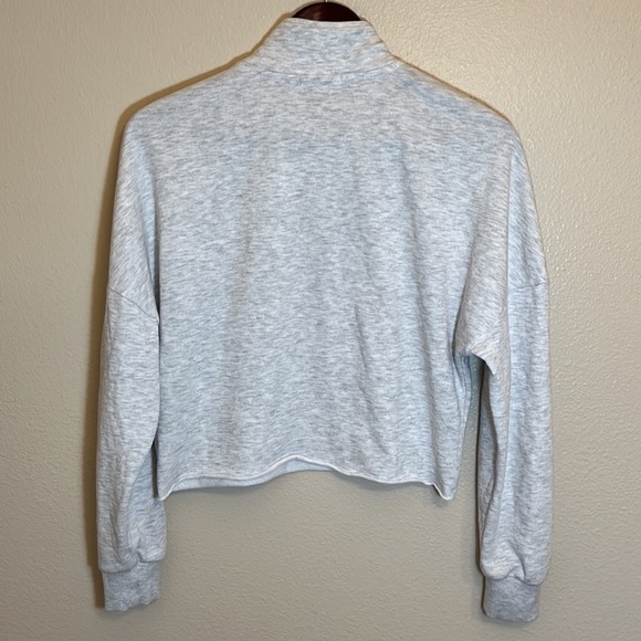GARAGE Light Gray Cropped Pullover Sweatshirt - Picture 7 of 14